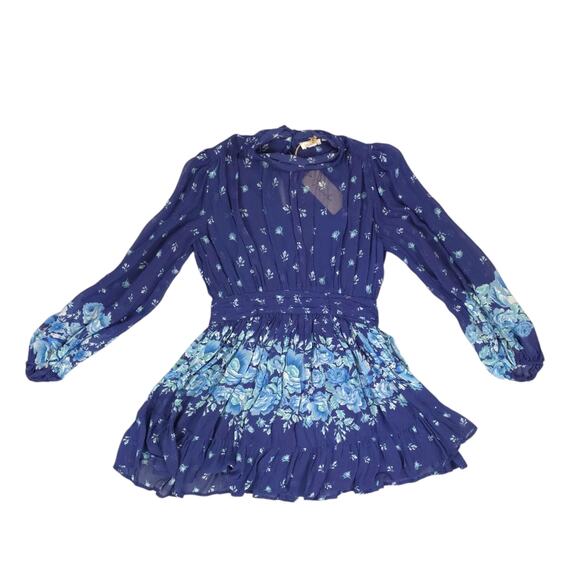 Anthropologie Let Me Be Mock Neck Mini Dress Floral Boho - Picture 7 of 14